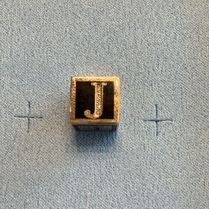 Gold and Black Initial 'J' Big Bead
